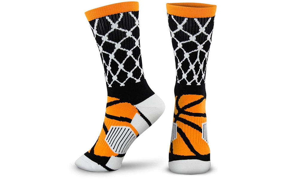 Basketball Woven Mid Calf Socks Orange