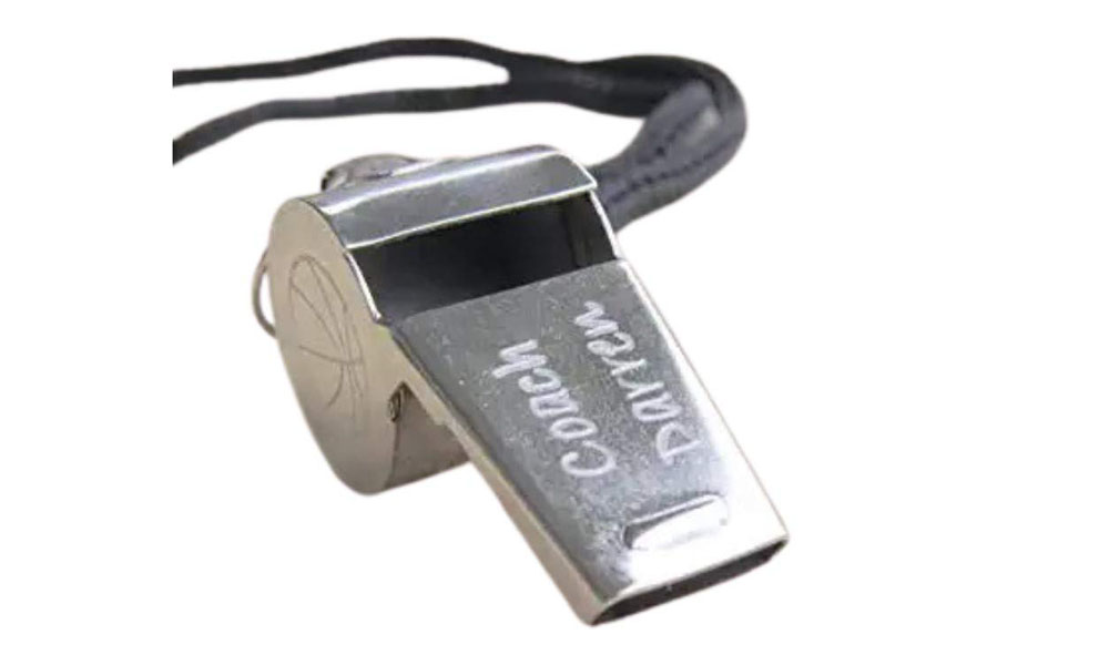 Personalized Custom Silver Coach Whistle